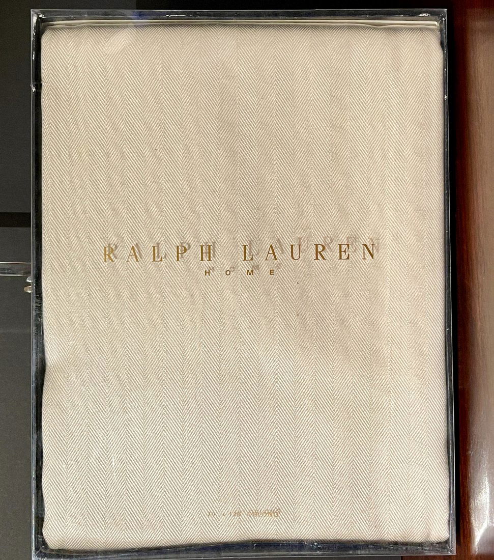 New Ralph Lauren Home Ivory Herringbone Tablecloth (1 of 5)