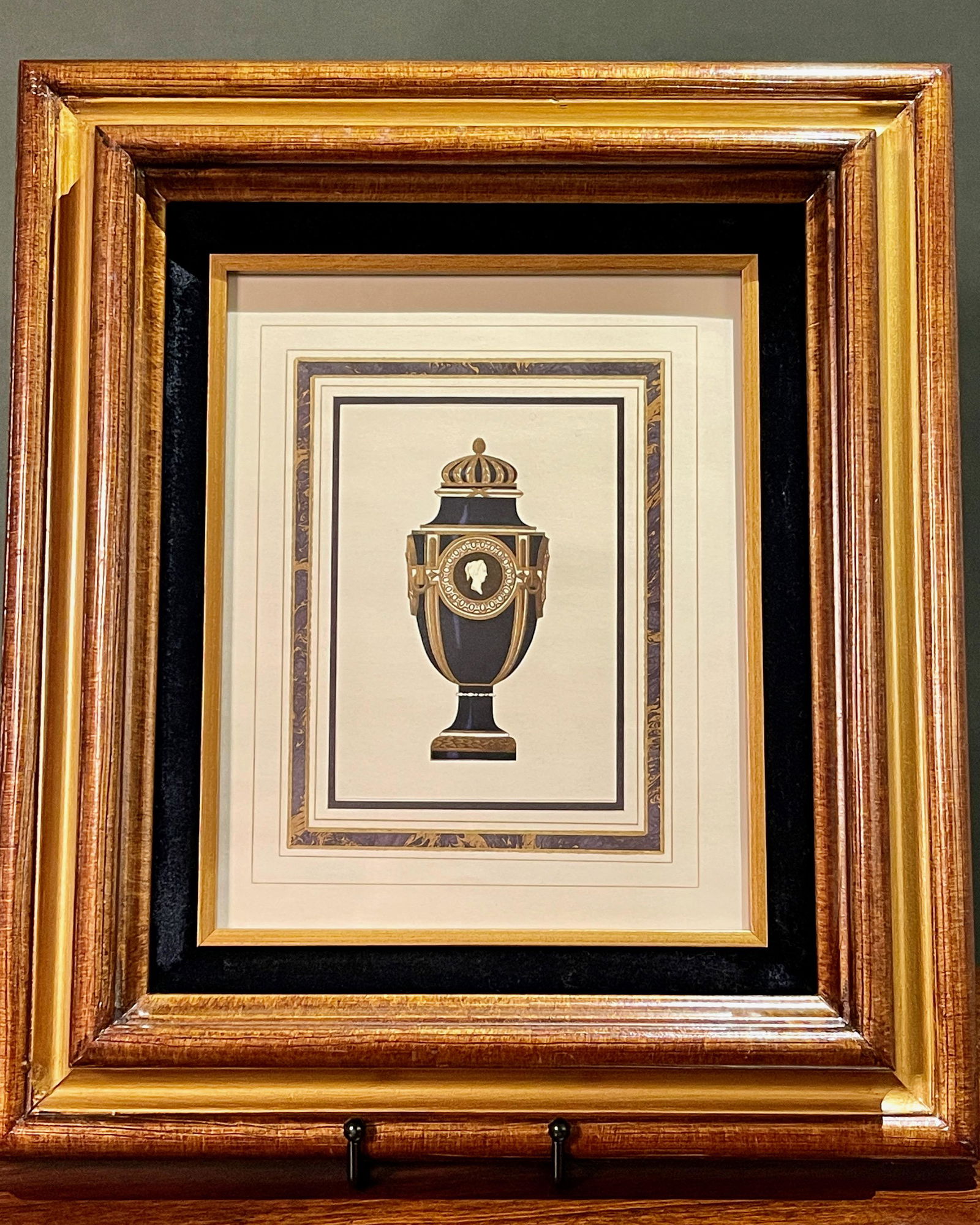 Framed Neo-Classical Cameo Vase Lithograph Art Print (1 of 6)