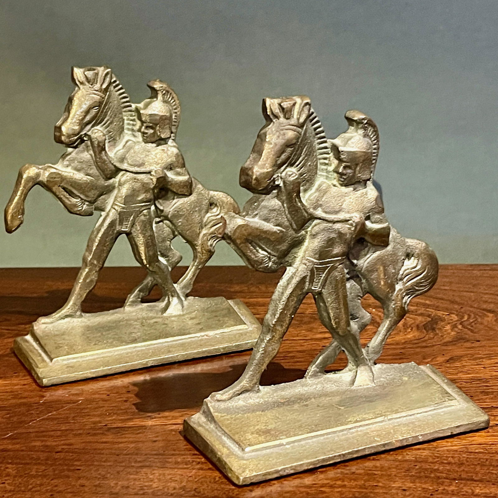 Antique Cast Iron Roman Horseman Bookends Set (1 of 5)