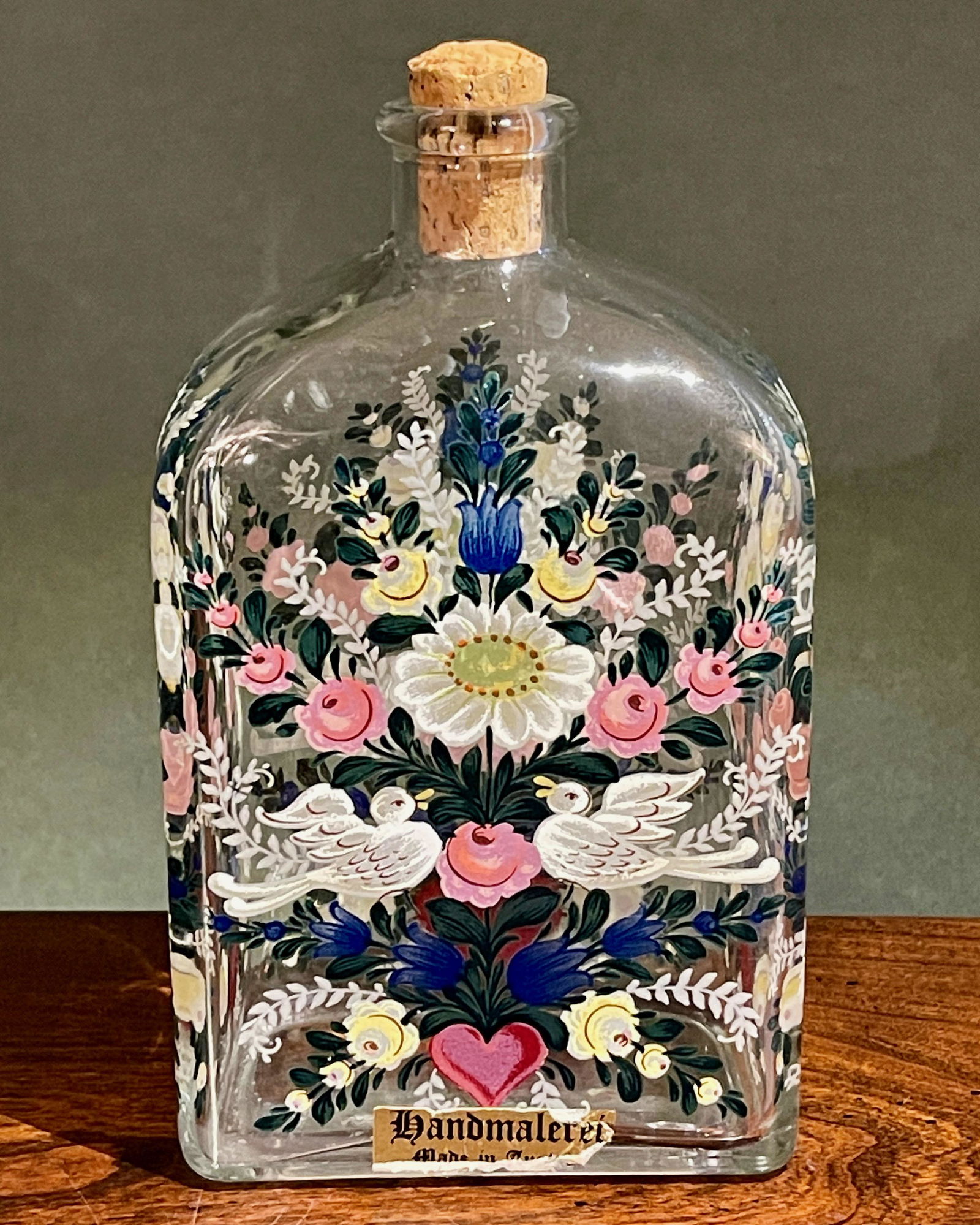 Austrian Stiegel-type Painted Glass Apothecary Decanter (1 of 3)