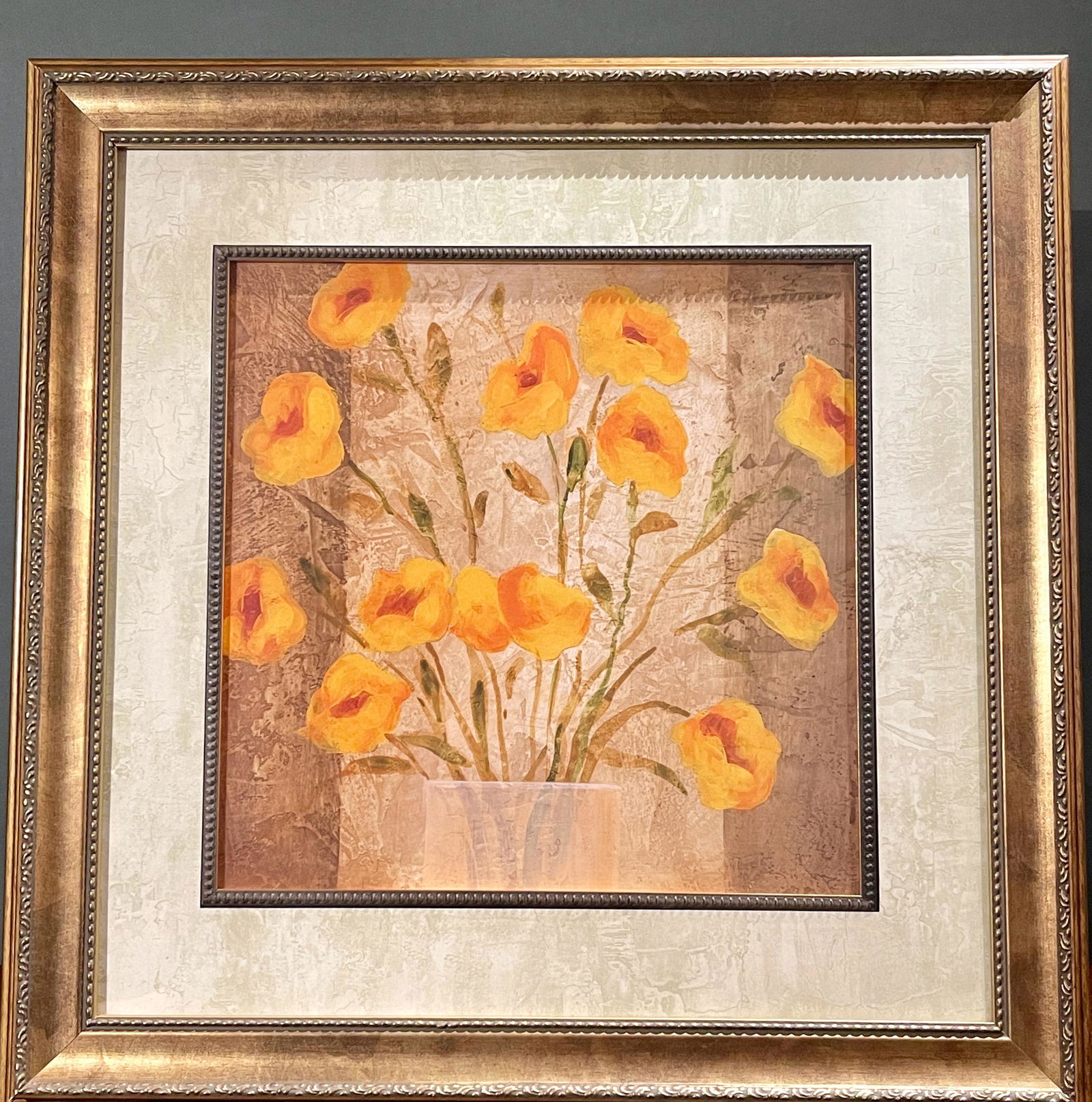 Custom Framed Yellow Abstract Floral Art Print #1 of 2 (1 of 3)