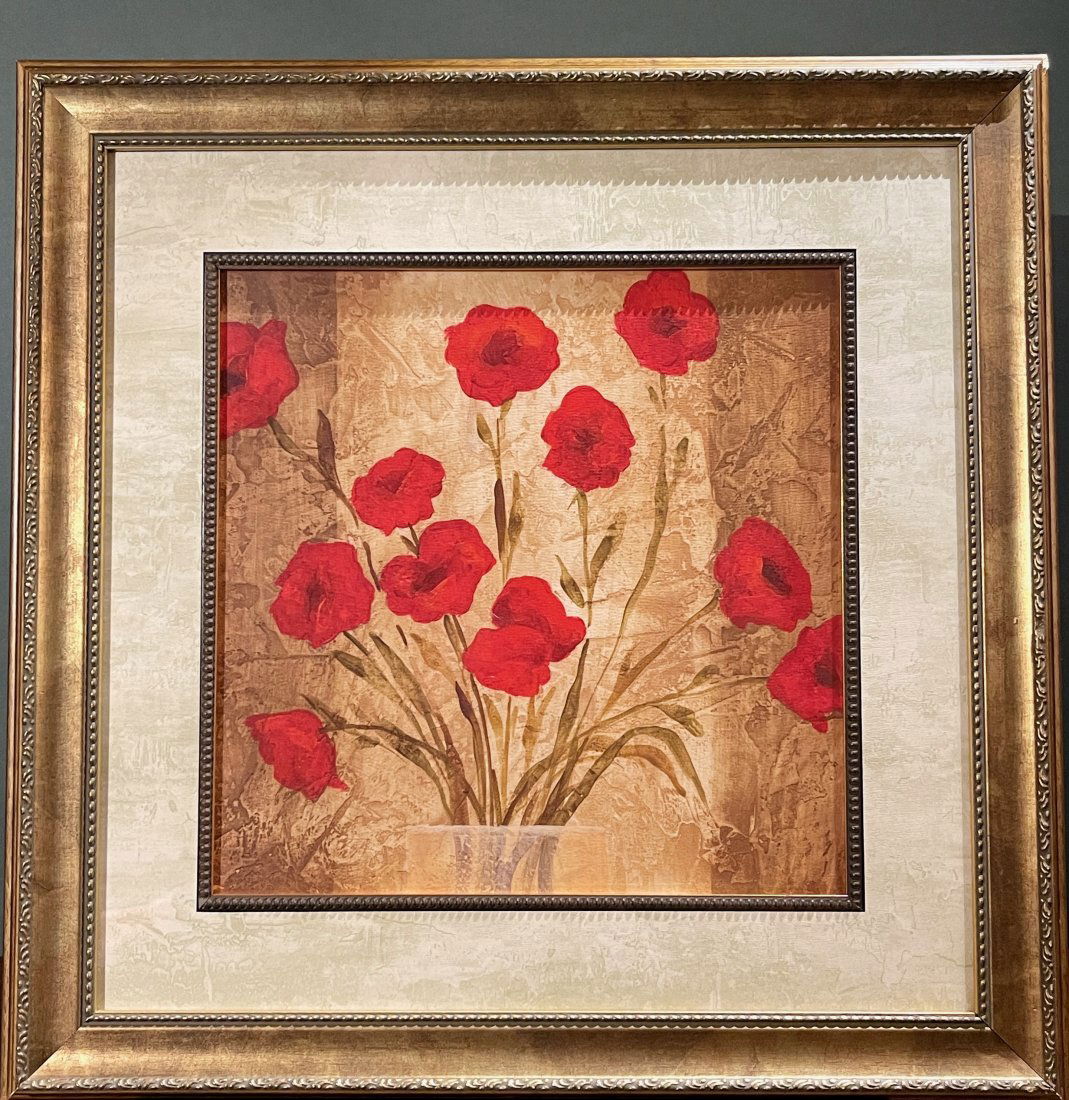 Custom Framed Red Abstract Floral Art Print #2 of 2 (1 of 3)