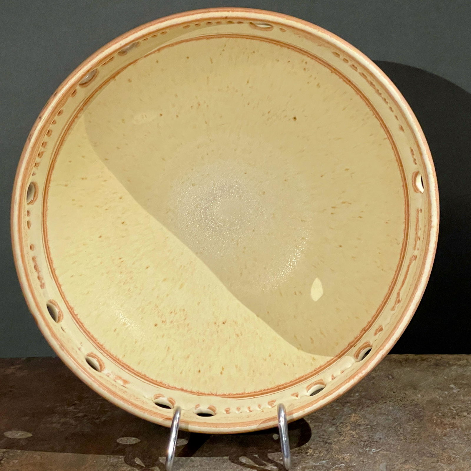 Handcrafted Studio Pottery Serving Bowl Yellow/Orange (1 of 8)