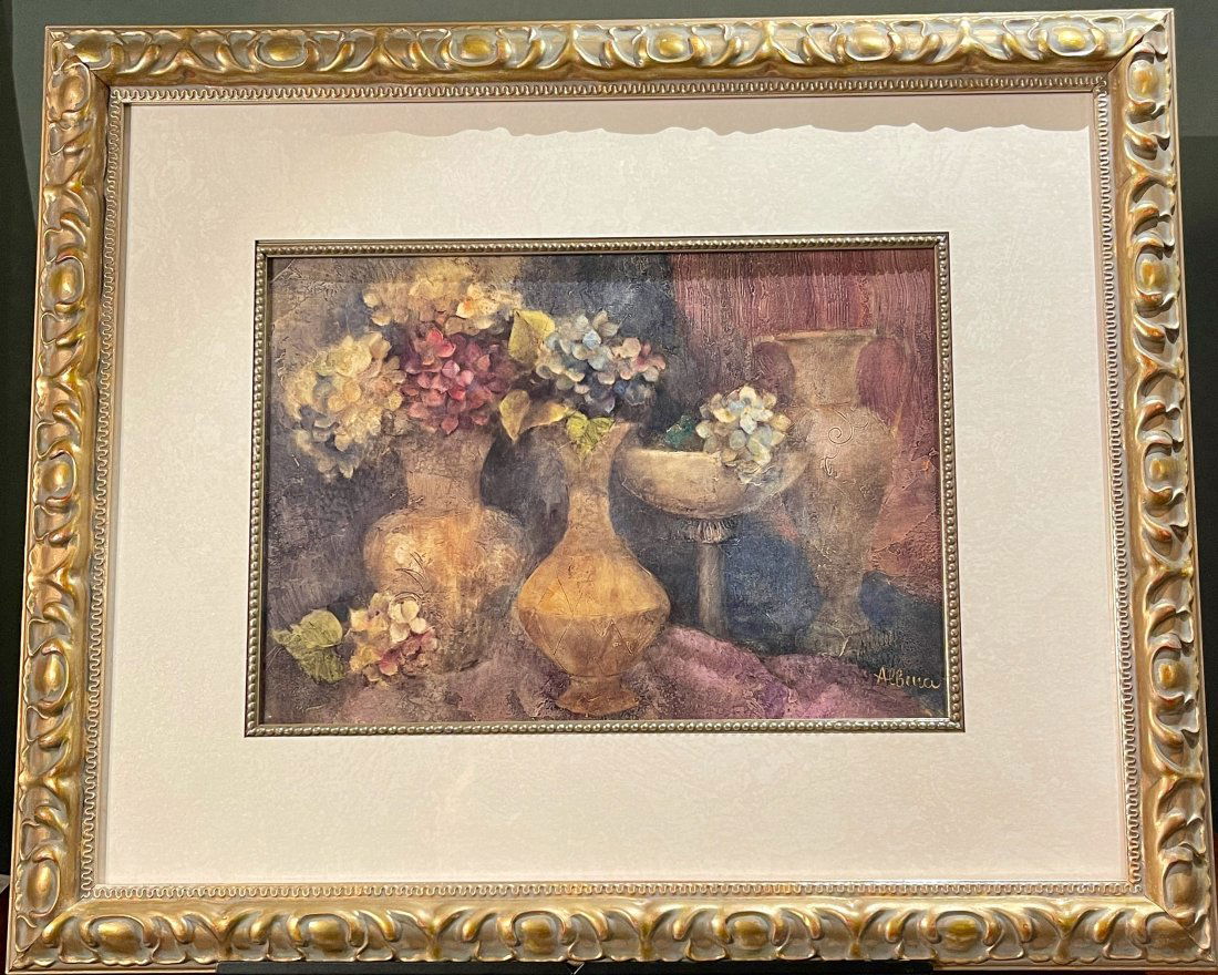 Custom Framed Art Print w/ Hydrangea Flowers & Vases (1 of 3)