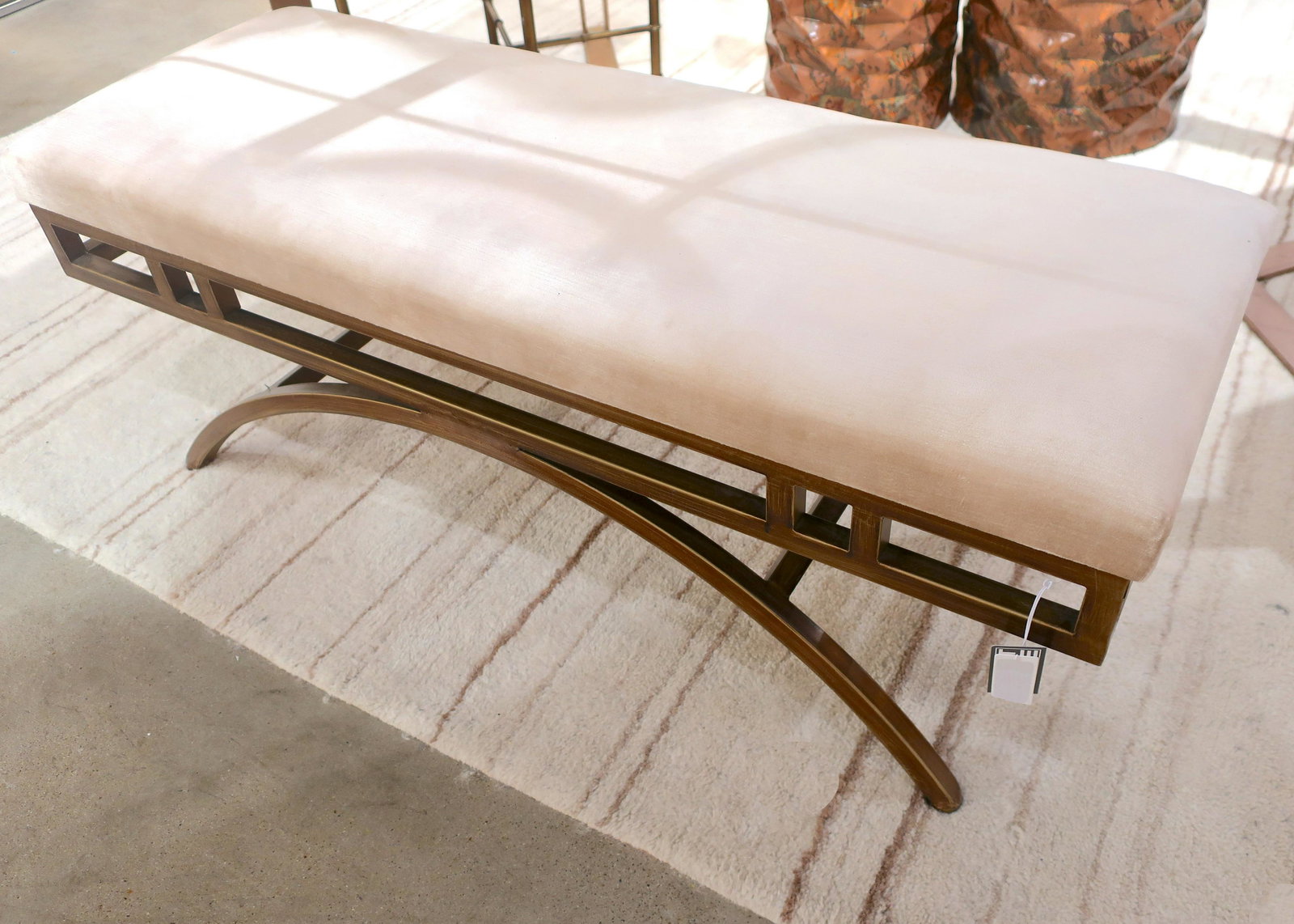 Art Deco Style Upholstered Bench 48" (1 of 1)