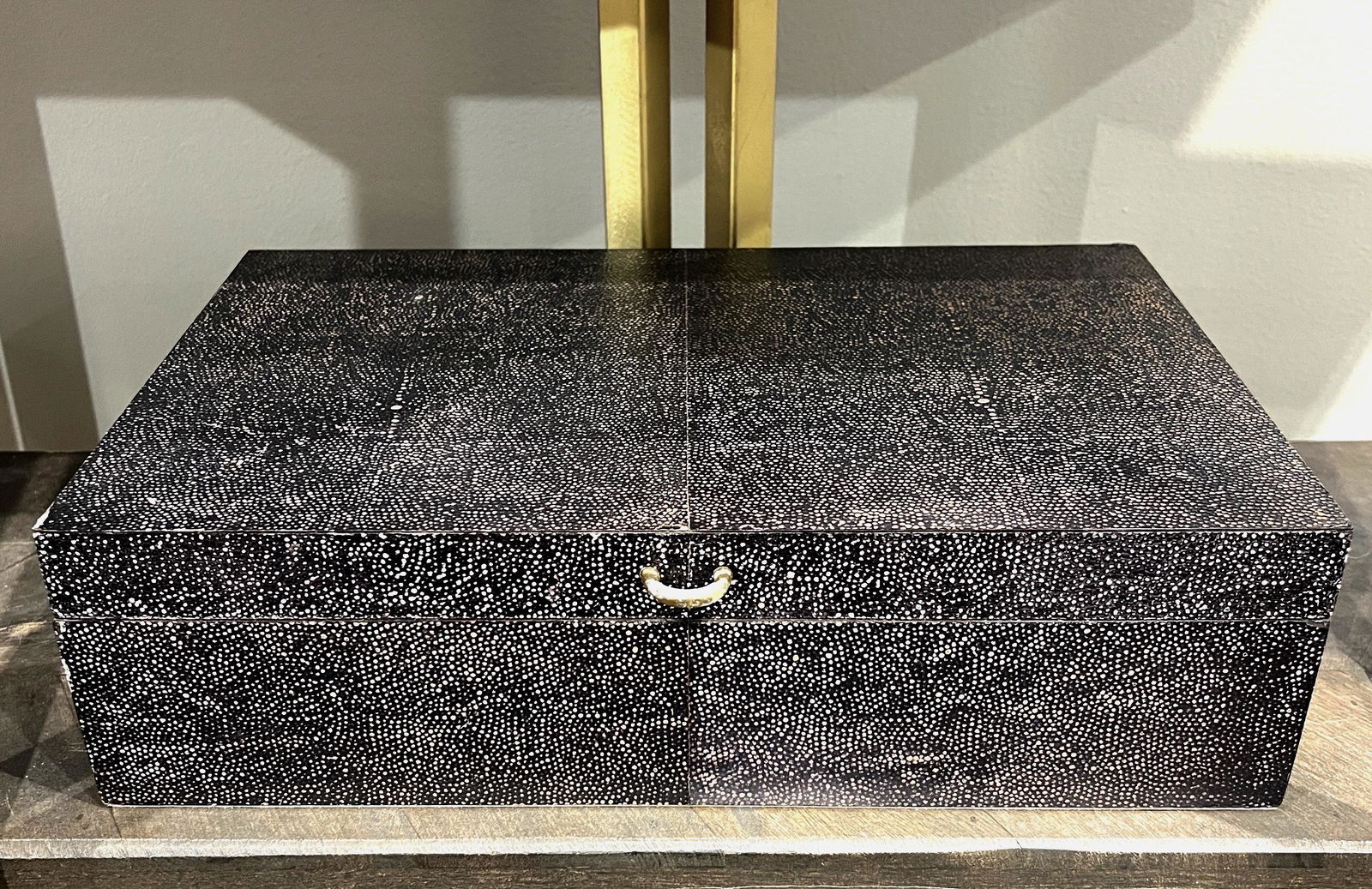 BRONZE SHAGREEN DECORATIVE BOX OR CONTAINER (1 of 3)