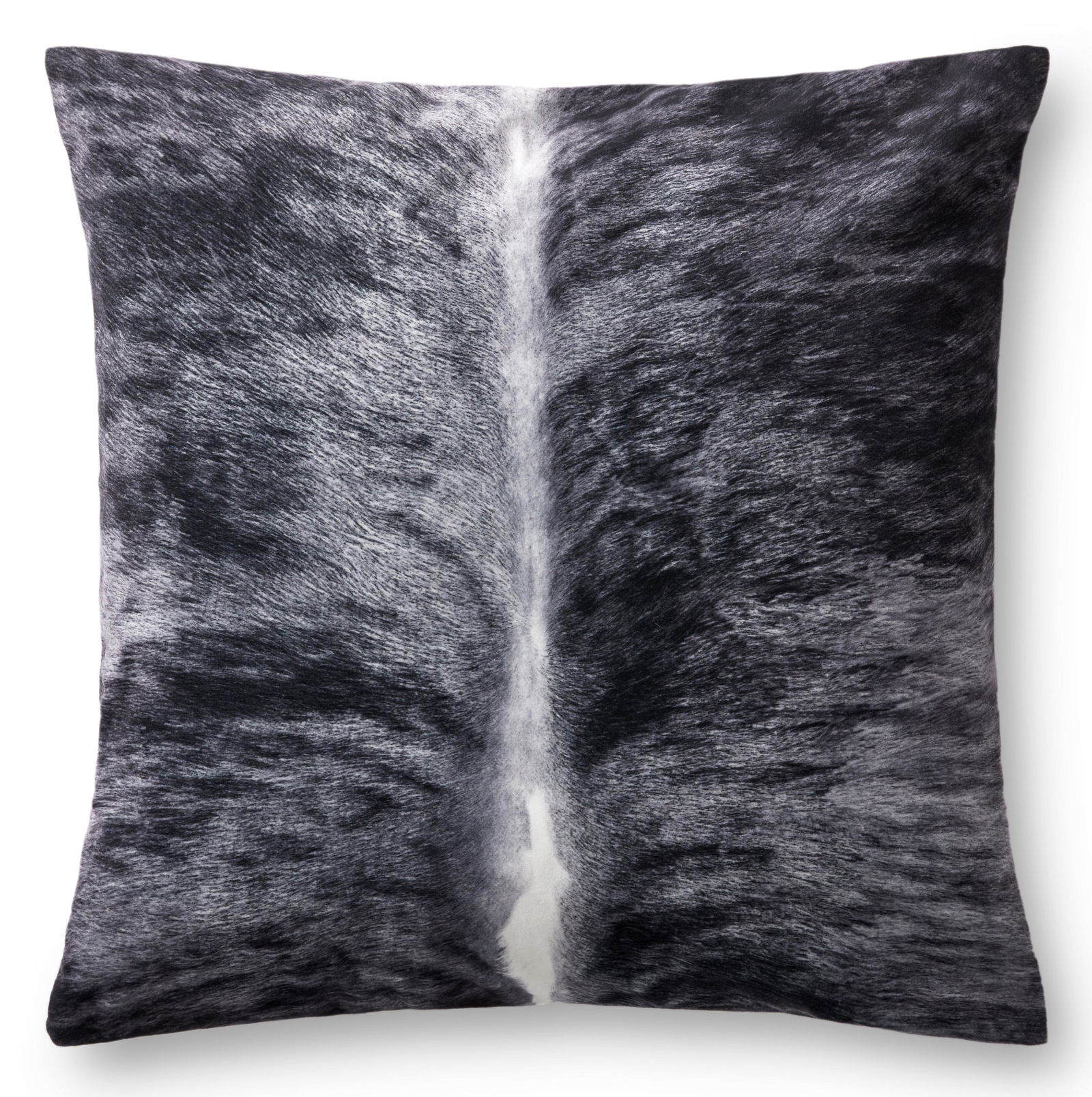 MODERN BLACK & WHITE FAUX-HIDE DECORATIVE ACCENT PILLOWS, PAIR (1 of 3)