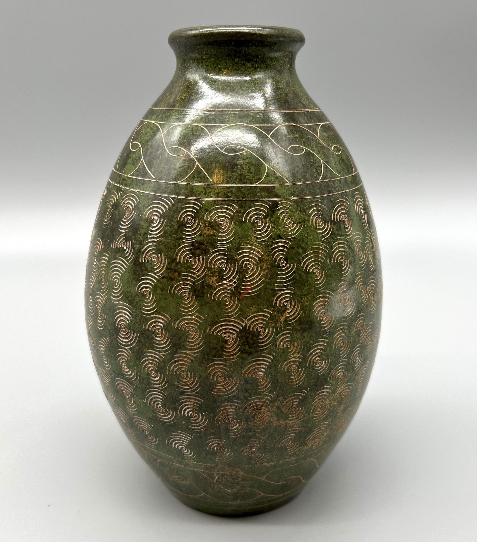 Vintage Grecian Etched Terracotta Vase (1 of 4)