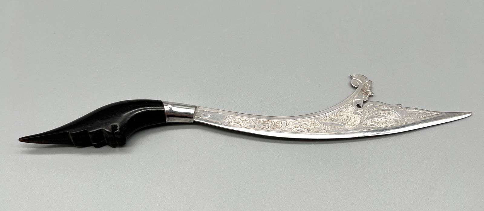 Antique 19th C. Persian Sterling Silver and Horn Jambiya Letter Opener (1 of 5)