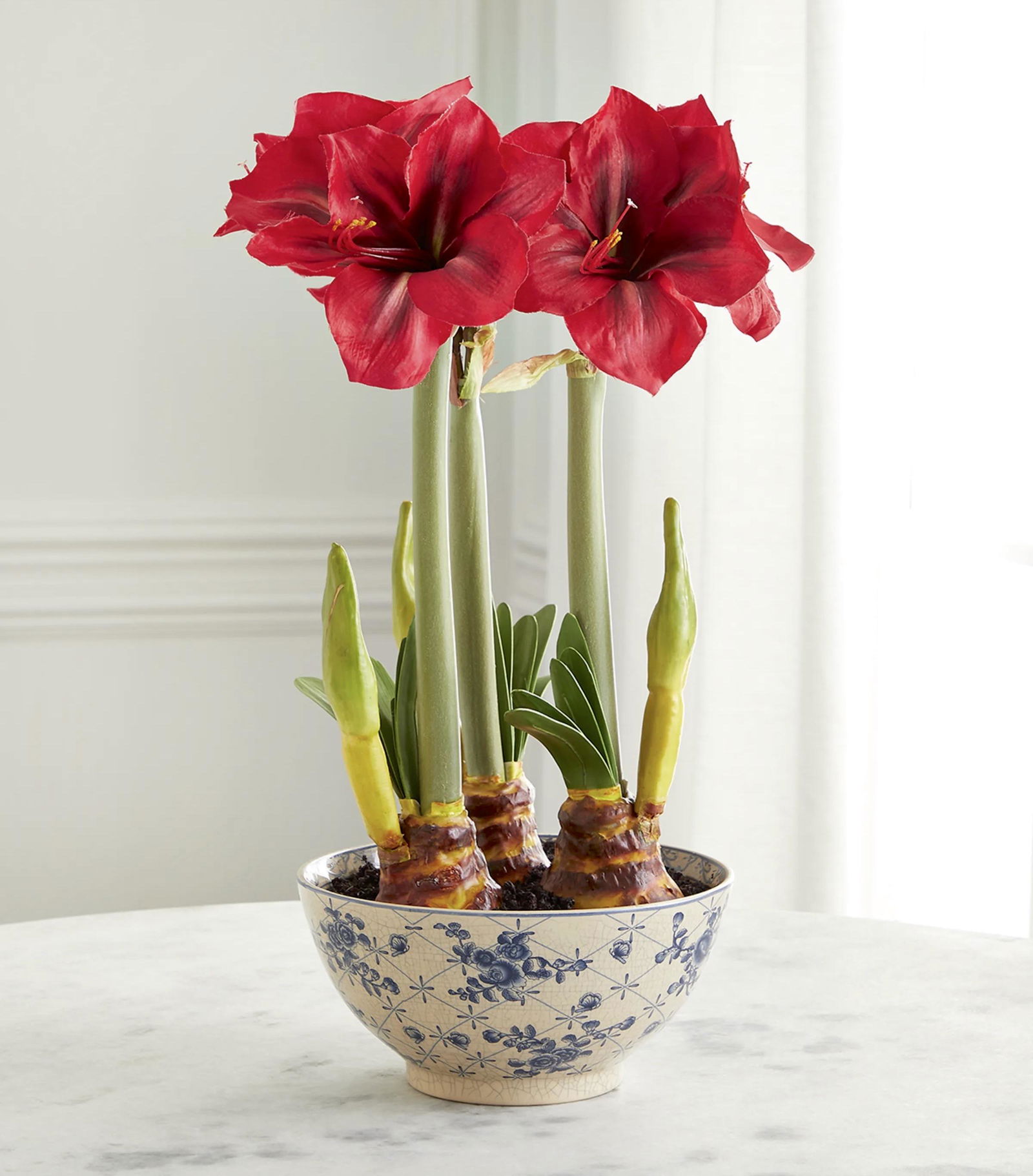 Neiman Marcus Red Amaryllis Faux-Floral Arrangement (1 of 2)