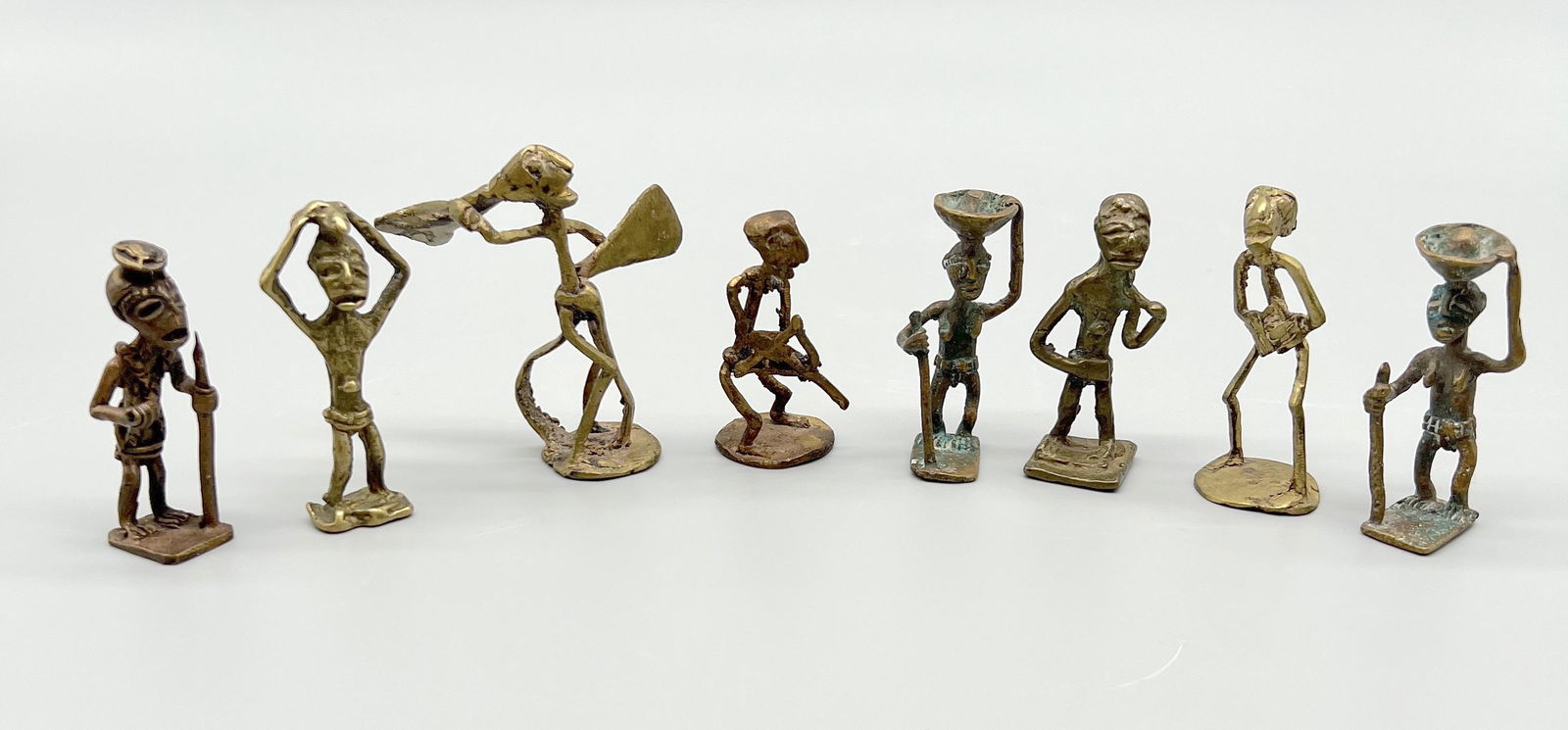 Collection of Eight Antique Brass Ashanti Tribe Gold Weights (1 of 5)