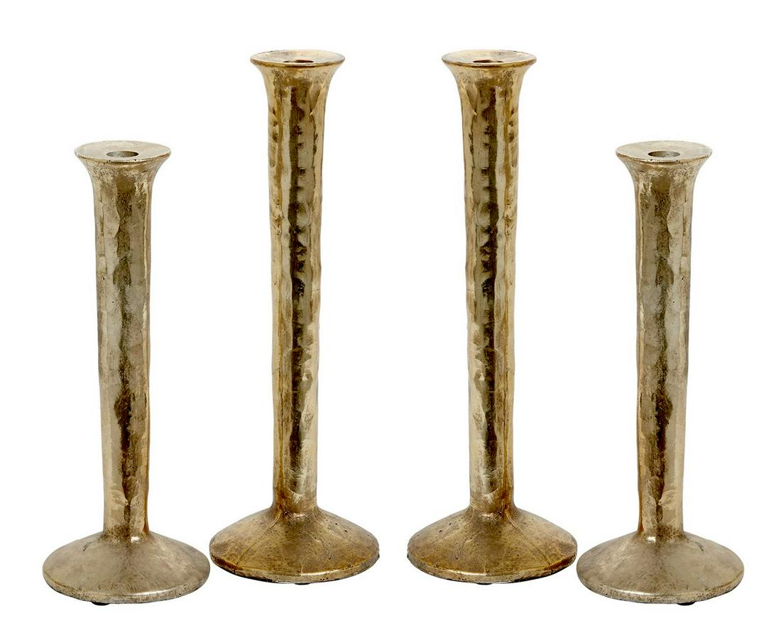 Set of Four Wrought Iron Candle Holders in the Manner of Diego Giacometti (1 of 2)