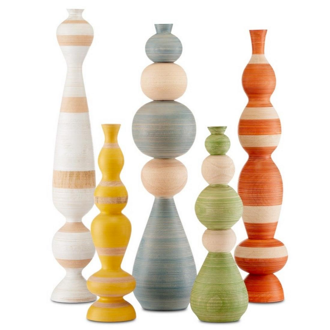 Grouping of Five Danish Modern Turned Wooden Vases (1 of 11)
