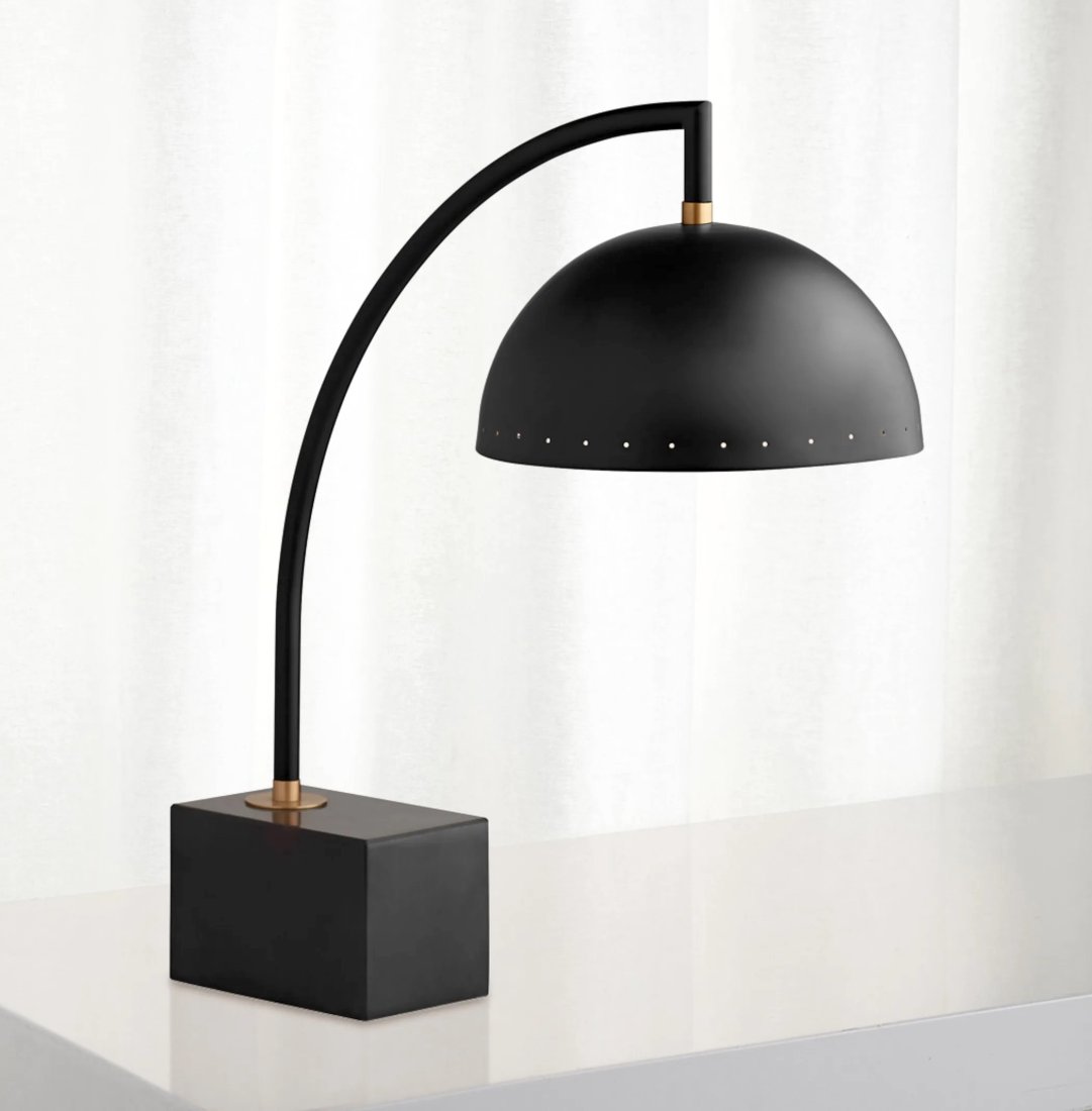 Black Marble and Iron Table/Desk Lamp (1 of 1)