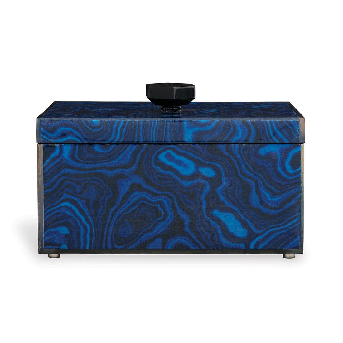 Large Blue Faux Agate Box (1 of 2)