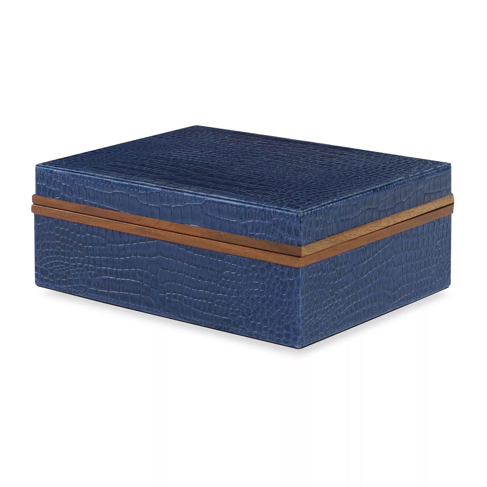 Blue Crocodile Embossed Leather Box (1 of 2)
