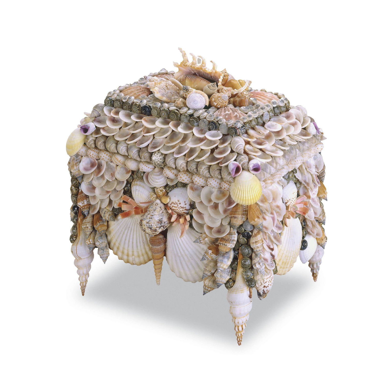 Ornate Venetian-Style Seashell Encrusted Box (1 of 6)