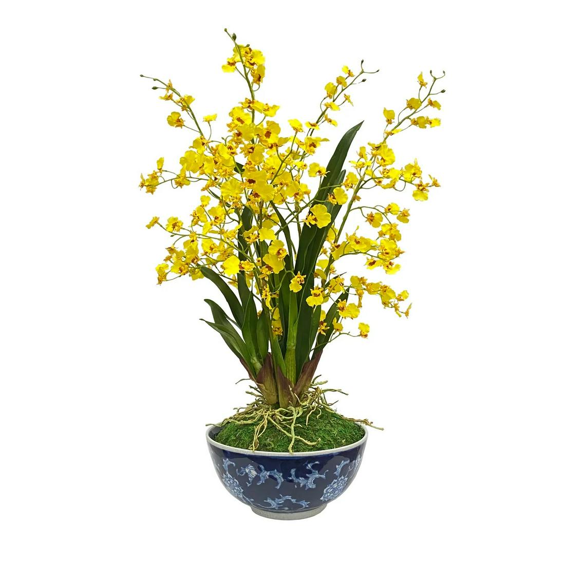 Neiman Marcus Yellow Orchid Faux Botanical Arrangement (1 of 1)