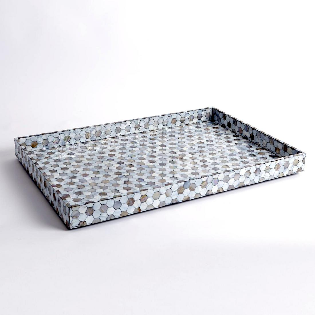 Large Tessellated Tray Inlaid with Shells (1 of 2)