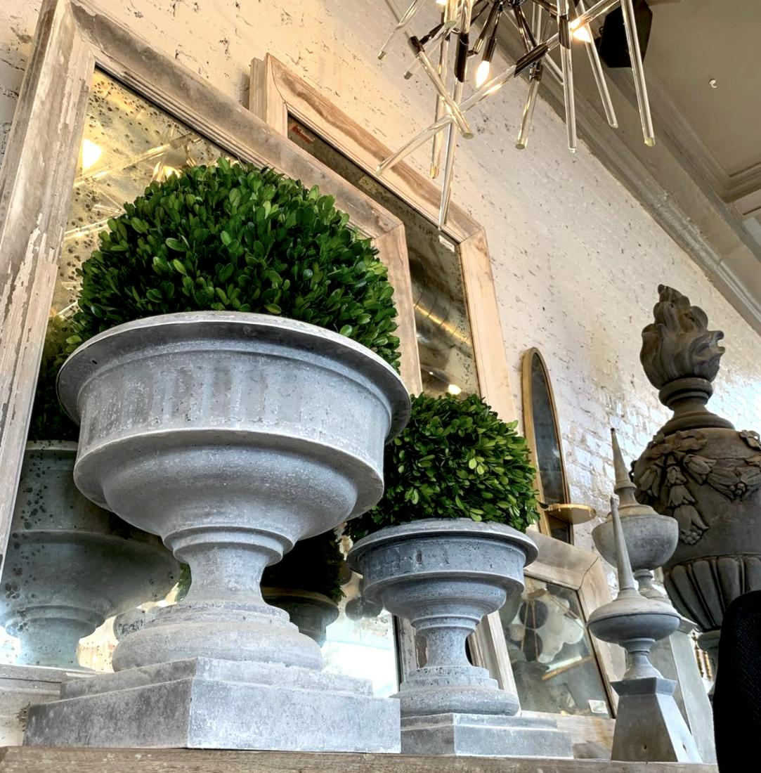 Pair of Zinc Garden Urns (1 of 4)