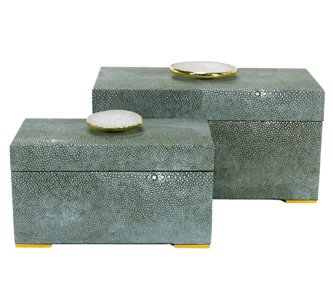 Set of Two Shagreen Leather Boxes (1 of 11)
