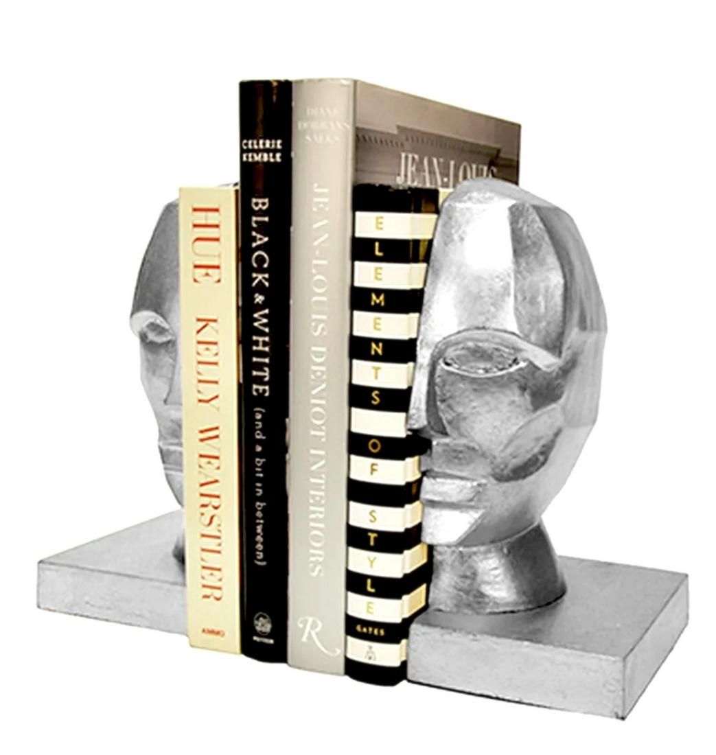 Modern Silver Bookends (1 of 1)