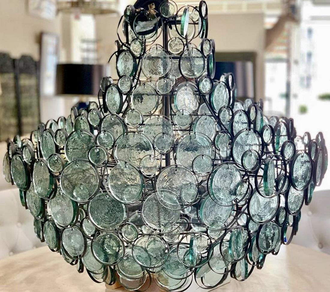 Large Iron and Glass Chandelier #2 (1 of 3)