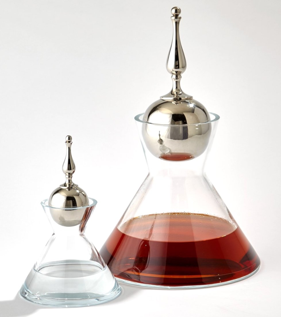 Set of Two Modern Glass Decanters (1 of 4)