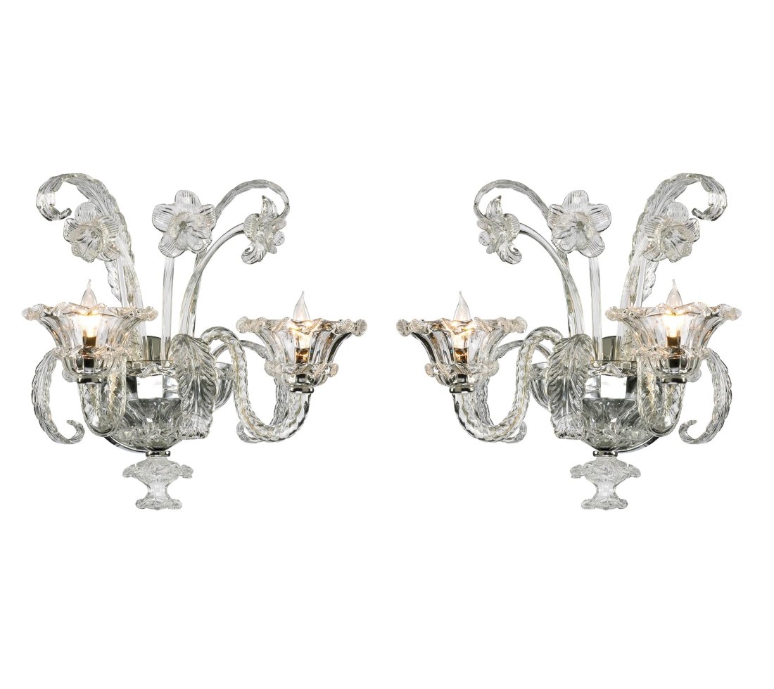 Pair of Venetian-Style Glass Sconce Lights (1 of 2)