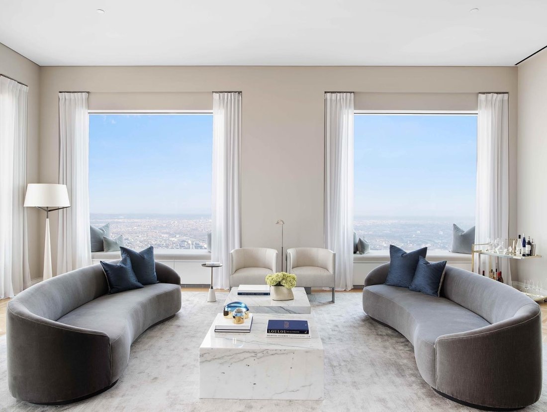 Pair of Modern Velvet Sofas 108 in. (1 of 3)