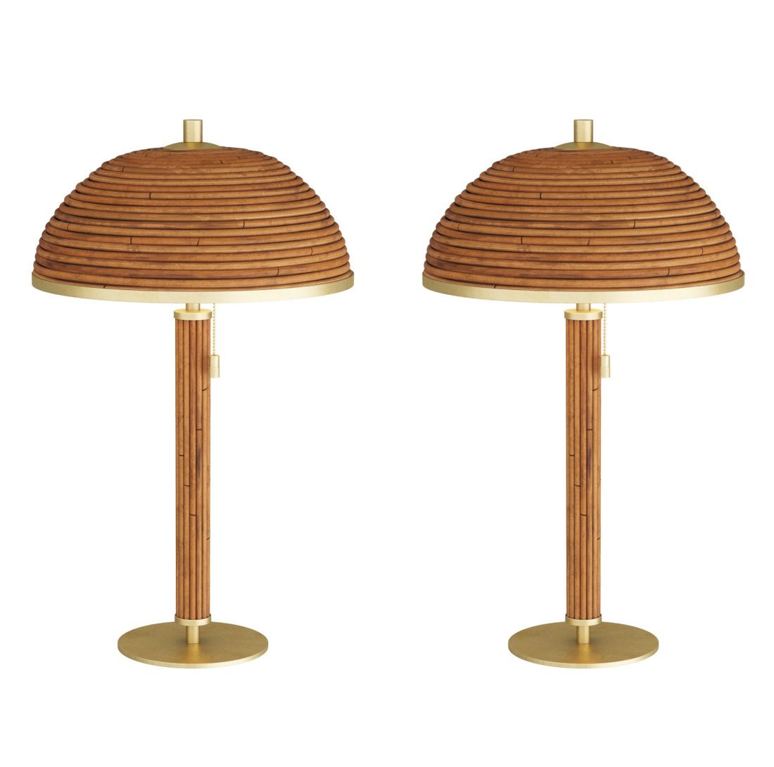 Pair of Bamboo Table Lamps (1 of 7)
