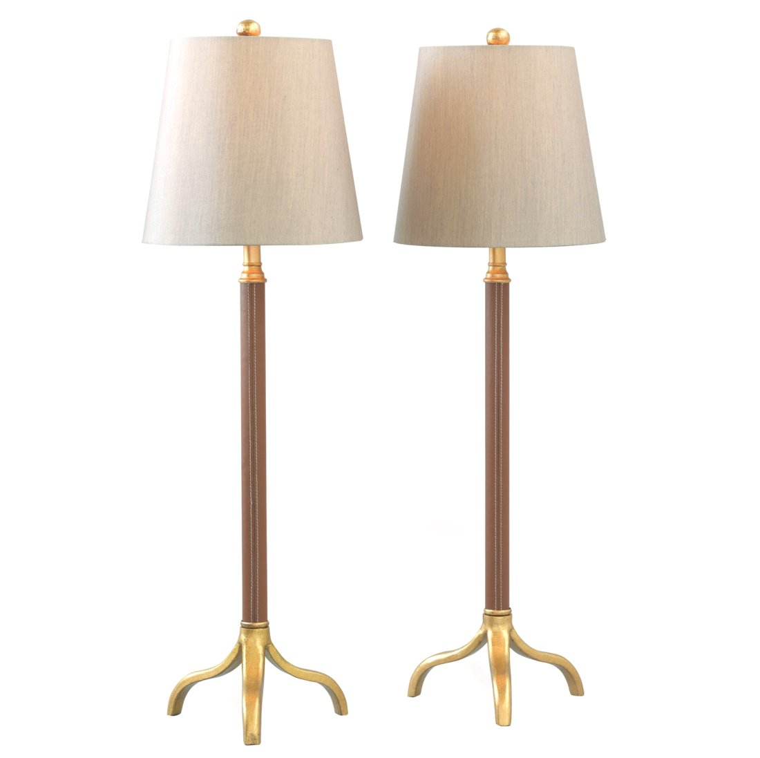 Pair of Leather Buffet Lamps (1 of 1)