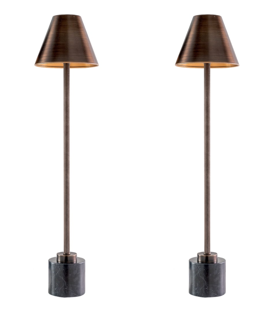 Pair of Marble Buffet Table Lamps (1 of 1)