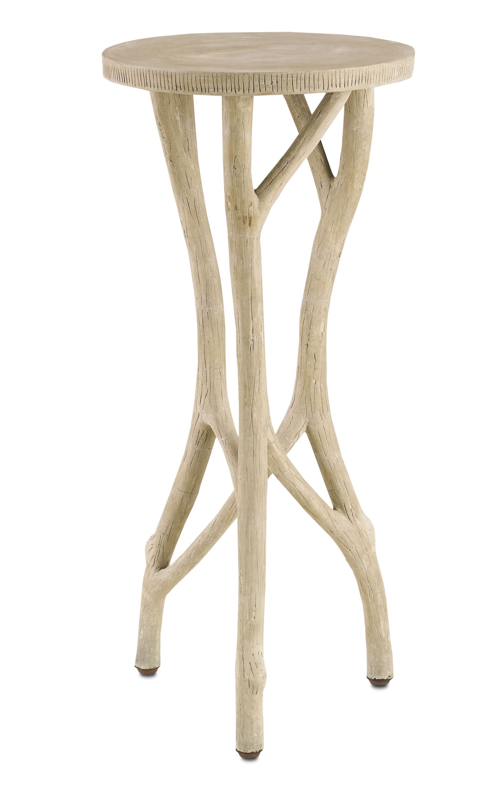 Round Faux-Bois Accent Table (1 of 1)