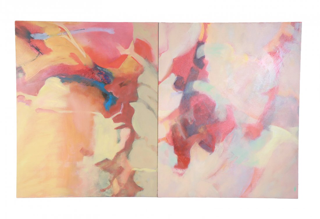 Pair of Original Mixed Media Paintings by Carolynn Mann (1 of 20)