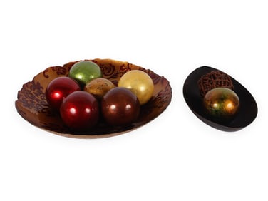 Dish and Ball Decor Lot