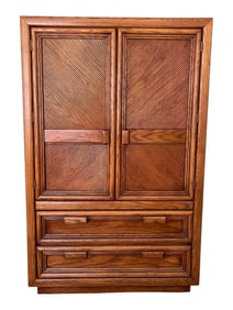 Mid Century Heavy Wooden Wardrobe