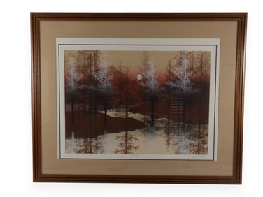 Large Signed and Numbered Print Titled 'Red Oaks' by James Hagen