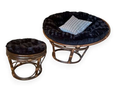 Pier 1 Papasan Chair & Foot Rest