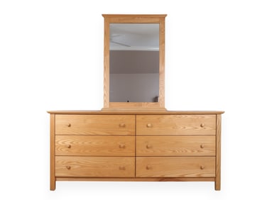 Six Drawer Dresser with Mirror