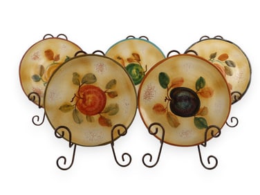 Lot of Five Decorative Plates Made in Italy by Modigliani
