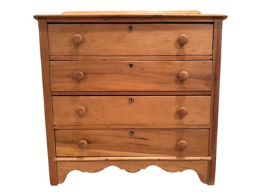 Antique Civil War Era Country Pine Chest of Drawers