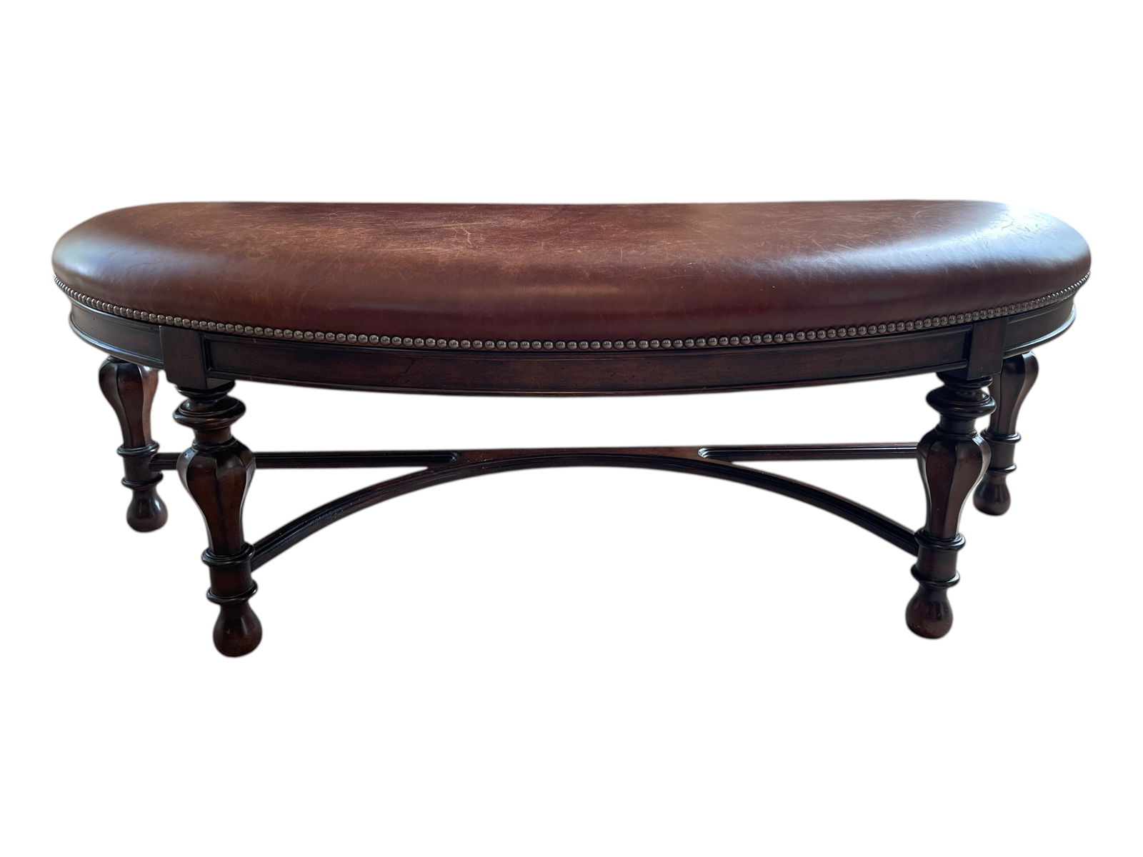 Stanley Furniture Co Leather Top Bedside Bench (1 of 15)