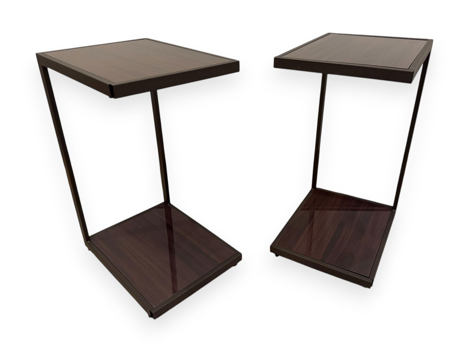 Lightweight Faux Wood Snack Tables: 12 x 16 x 24 Good used condition