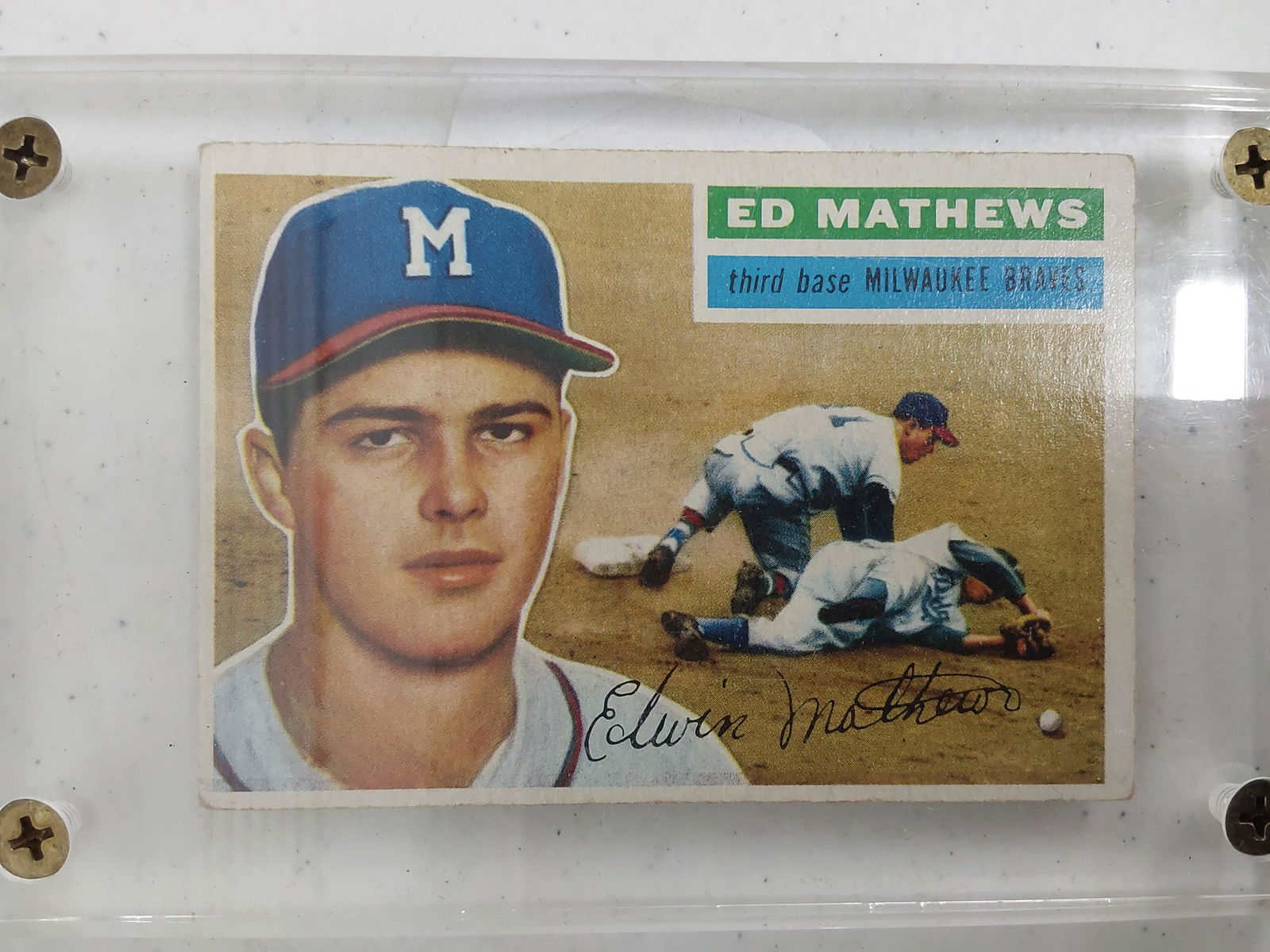 Topps #107 Ed Mathews card (1 of 2)