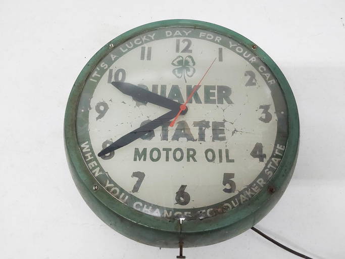Quaker State illuminated clock Jan 29, 2022 Freeman Yoder Auctions