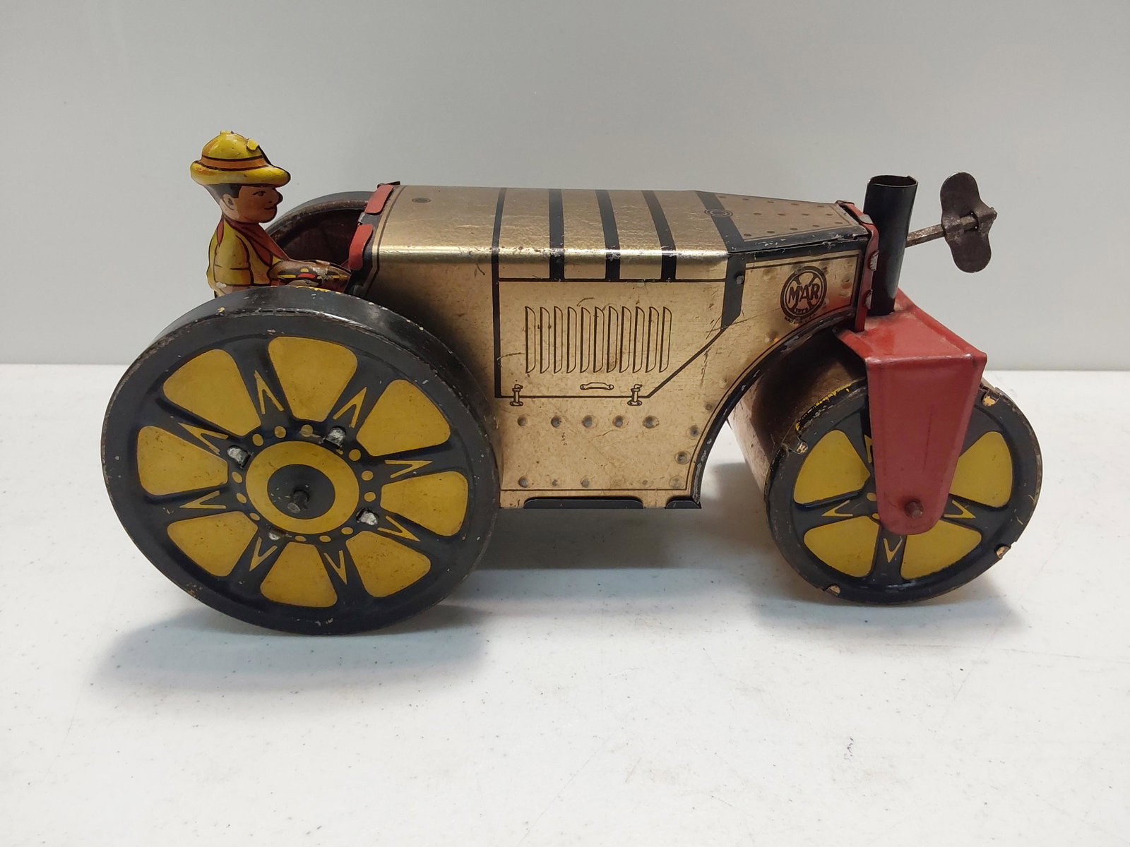 Marx steam roller: wind-up works