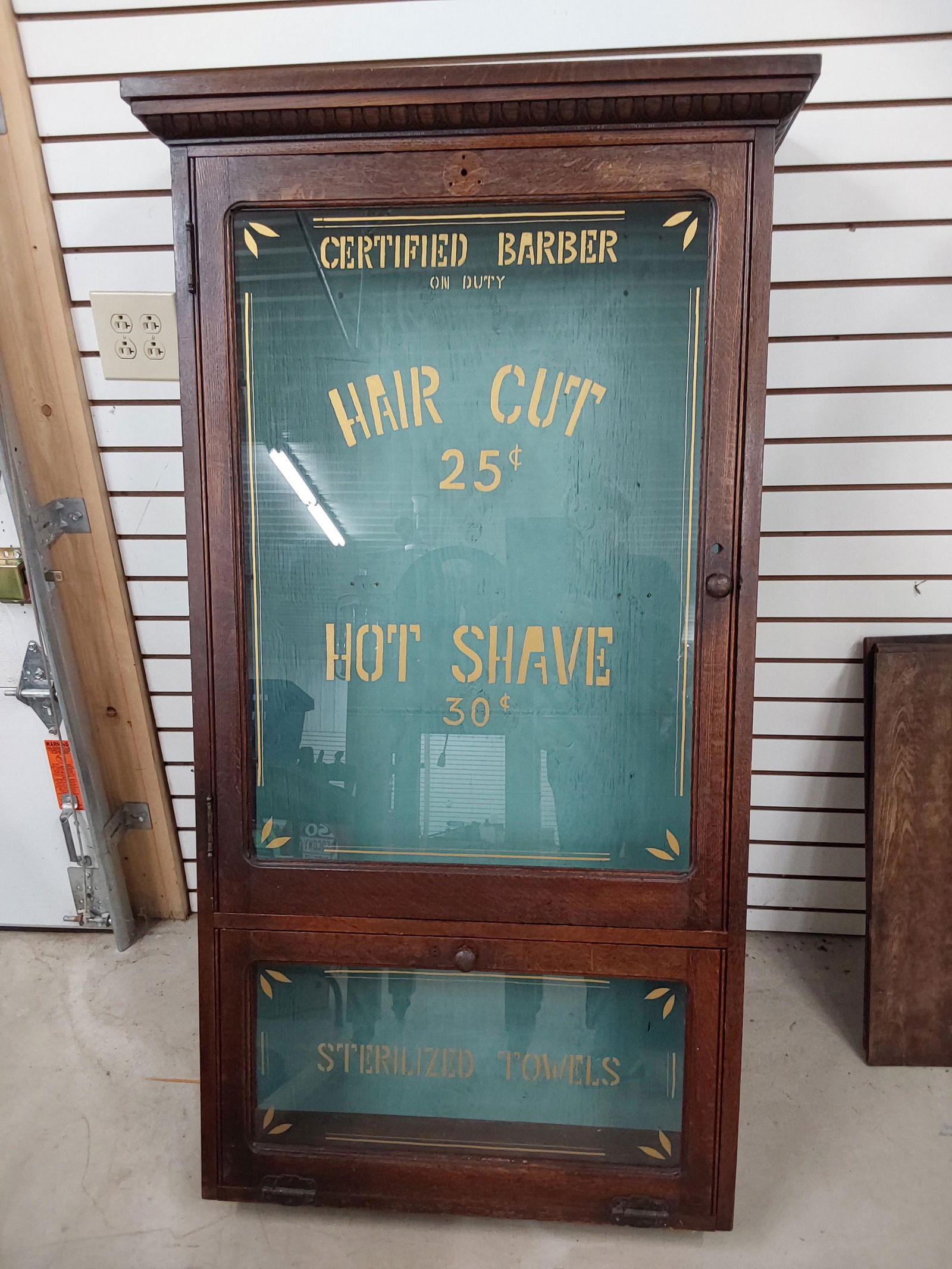 Barber shop wall cabinet (1 of 2)