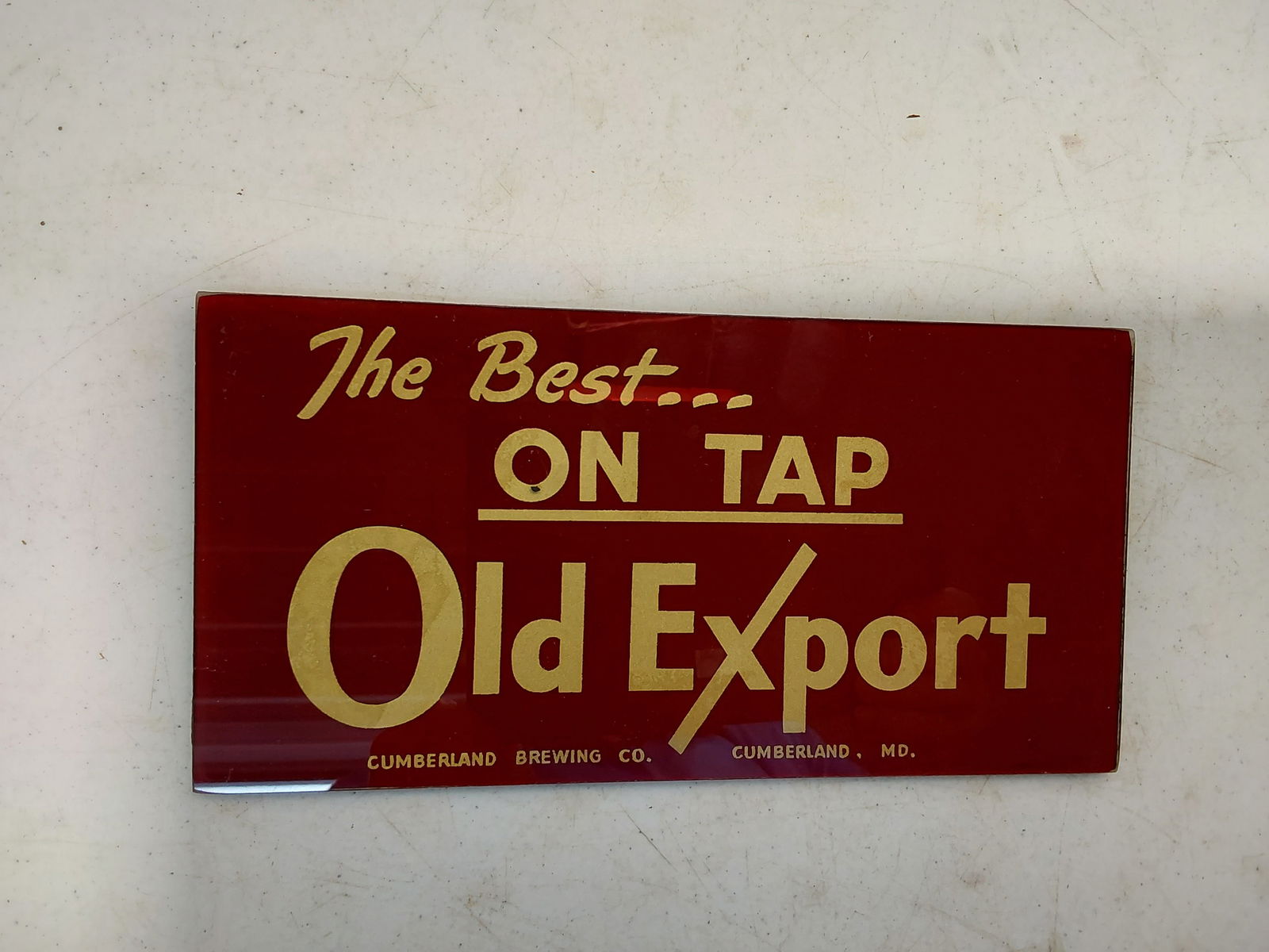 NOS Old Export glass sign (1 of 2)