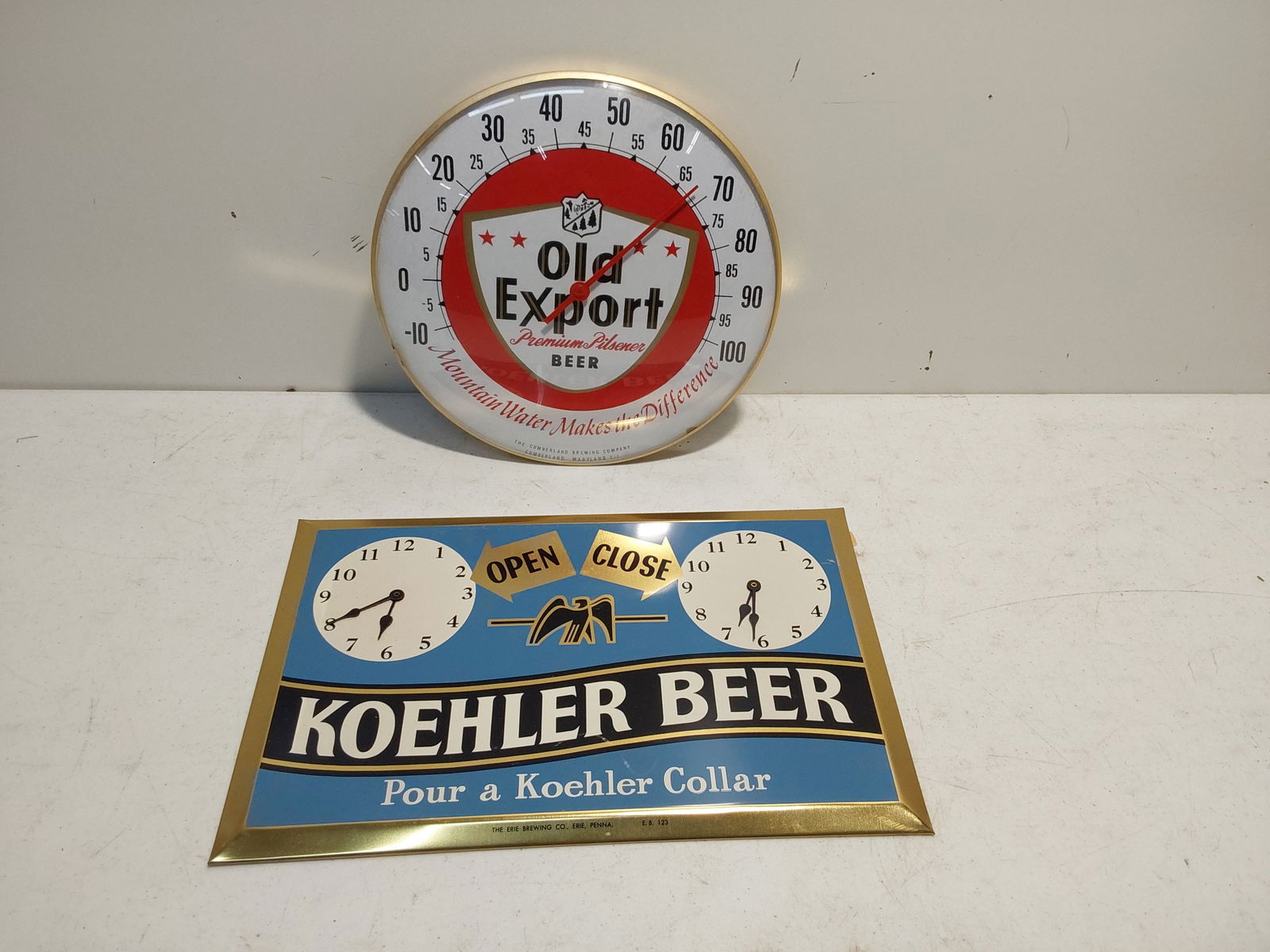 Old Export thermometer and Koehler sign (1 of 2)